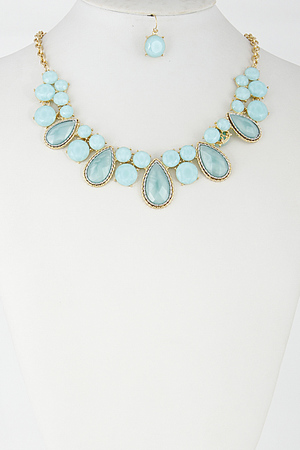 Tear Drop Statement Necklace Set 6EAD3